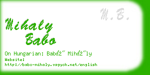 mihaly babo business card